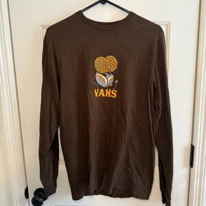 Vans Brown Long Sleeve Tee with Waffle Toaster Graphic